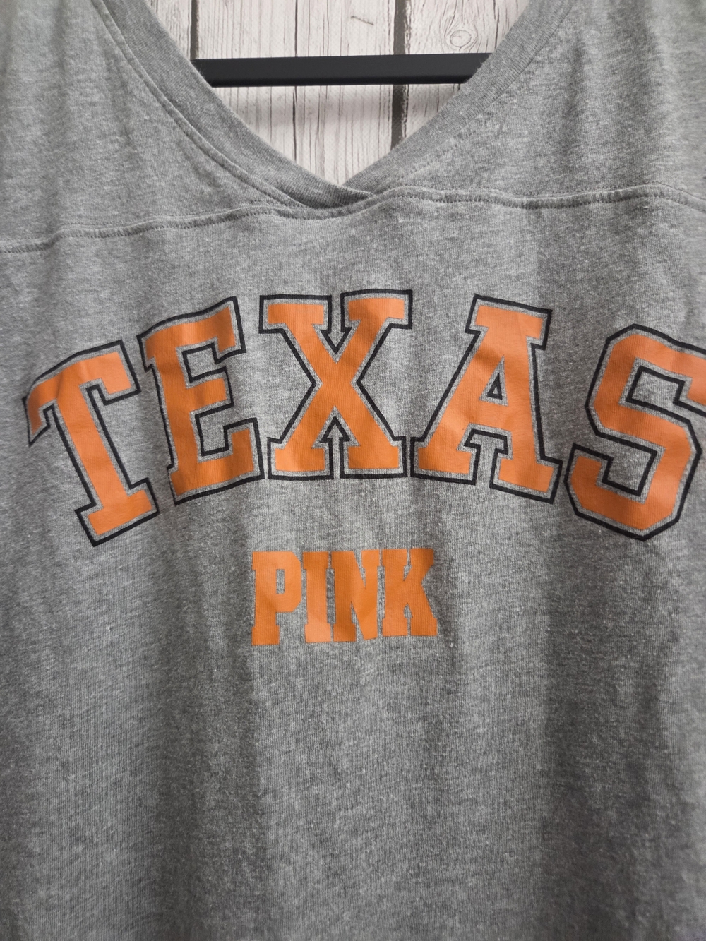 PINK Victoria's Secret Kids' Texas Graphic Tee - Gray with Orange Letters